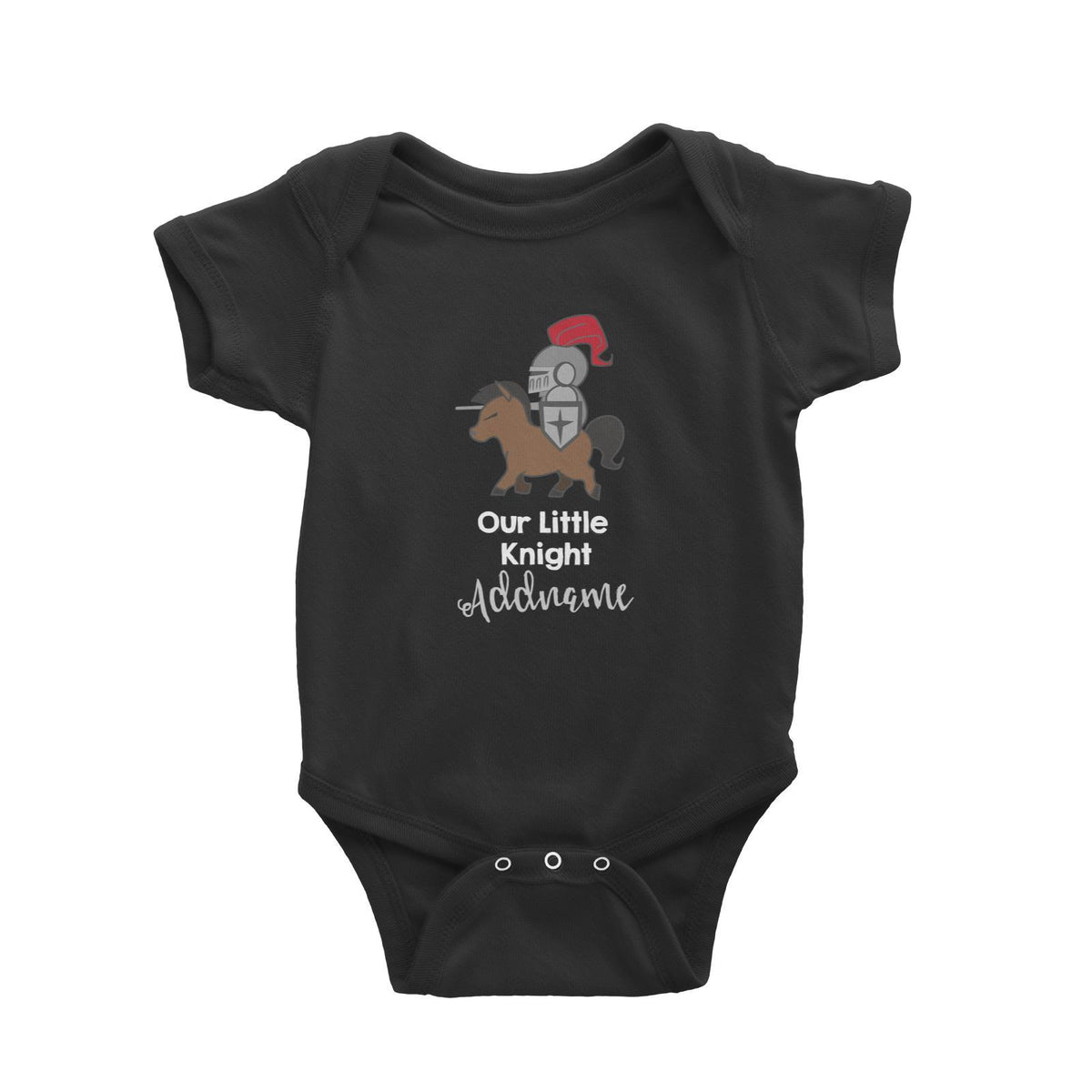 Our Little Knight on Horse Addname Baby Romper