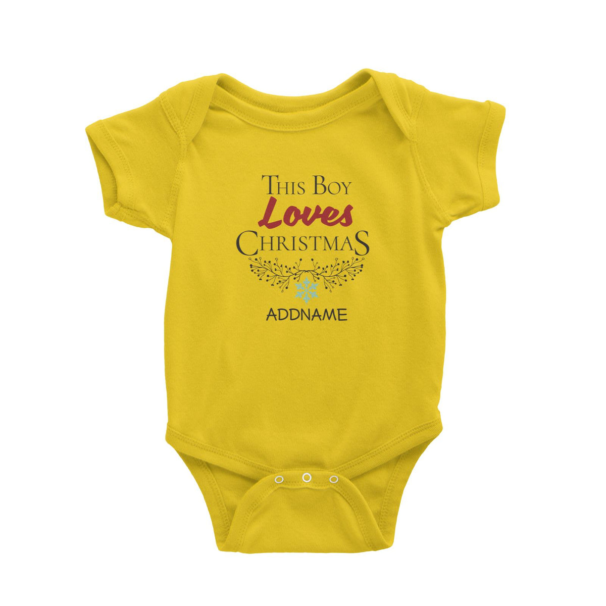 Xmas This Boy Loves Christmas Baby Romper