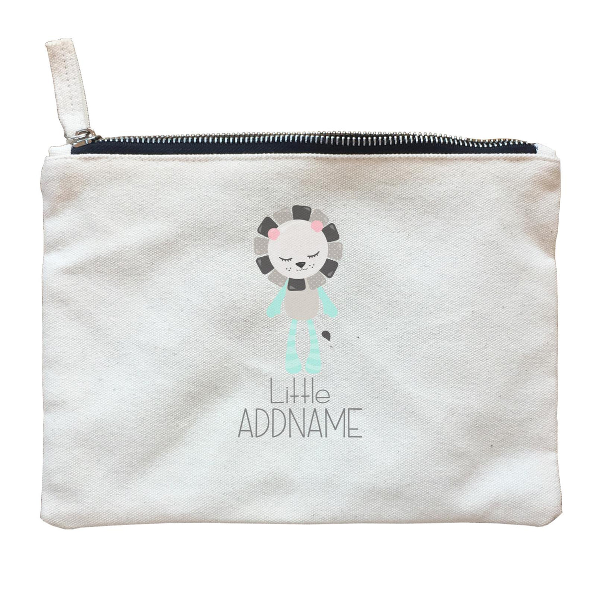 Nursery Animals Little Lion Addname Zipper Pouch