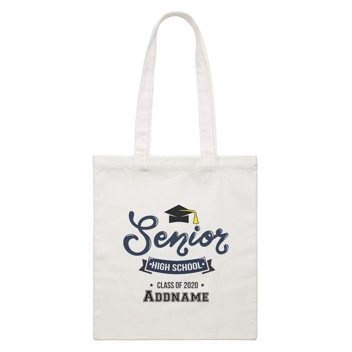 Graduation Series Senior Highschool White Canvas Bag