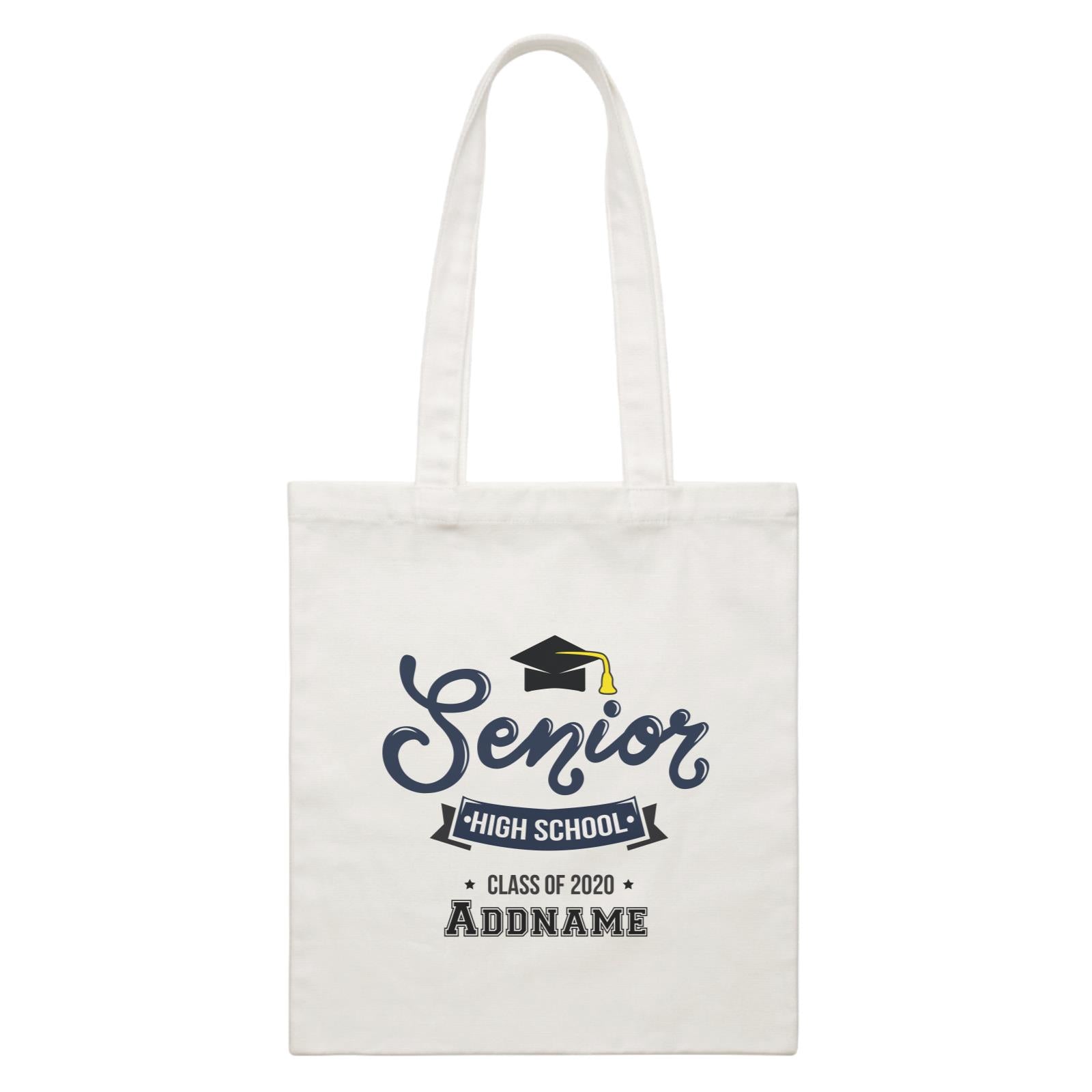 Graduation Series Senior Highschool White Canvas Bag