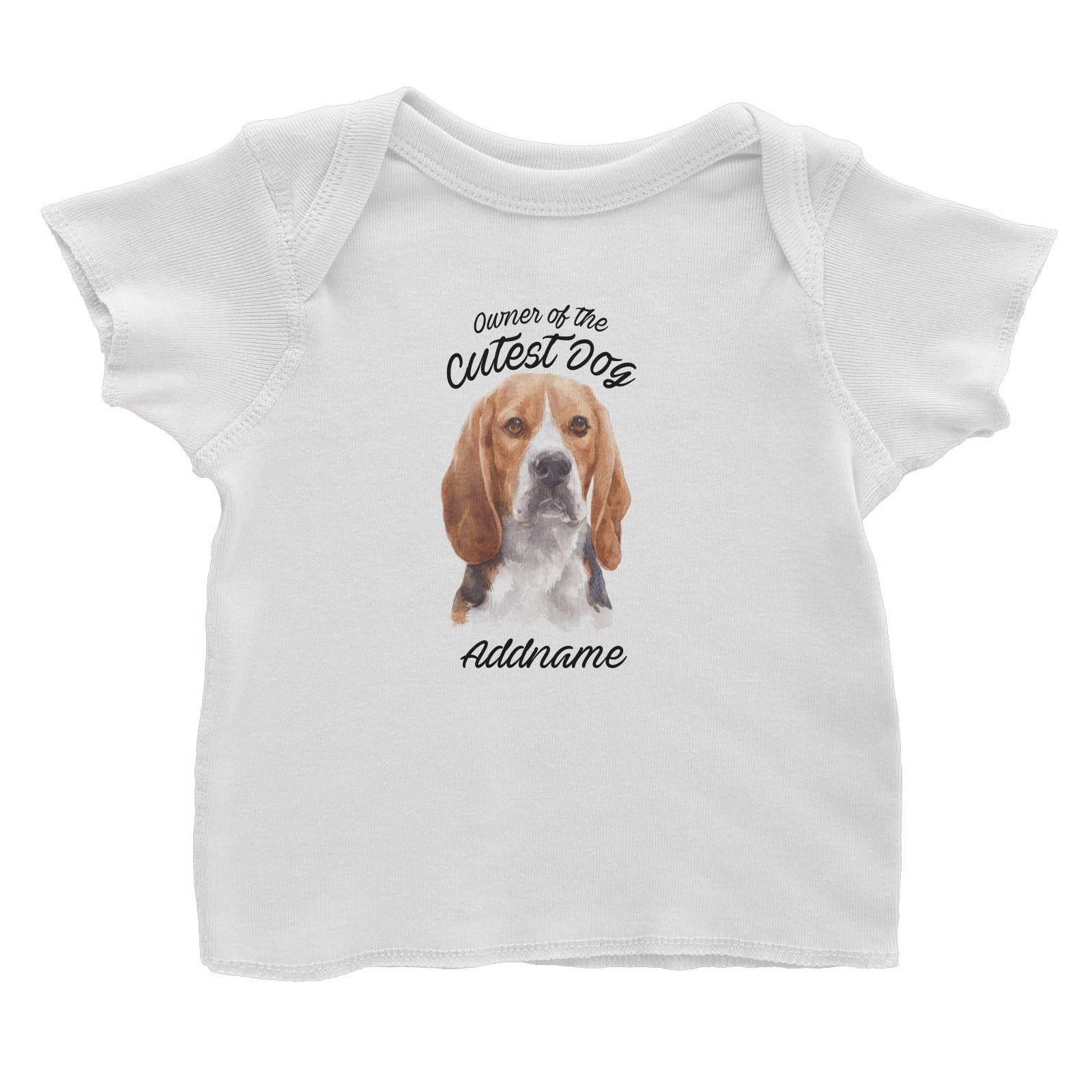 Watercolor Dog Owner Of The Dog Beagle Frown Addname Baby T-Shirt