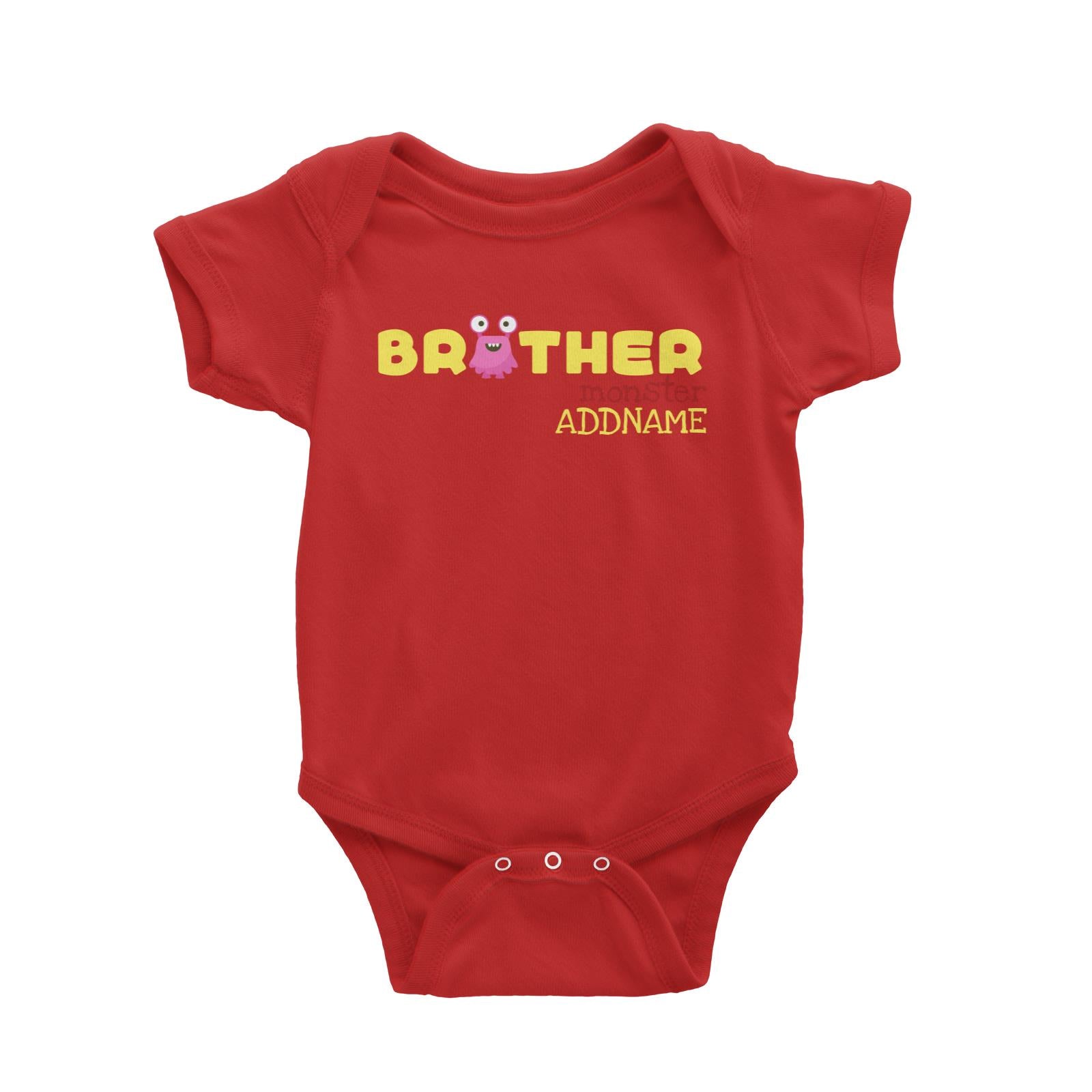 Pink Brother Monster Addname Baby Romper