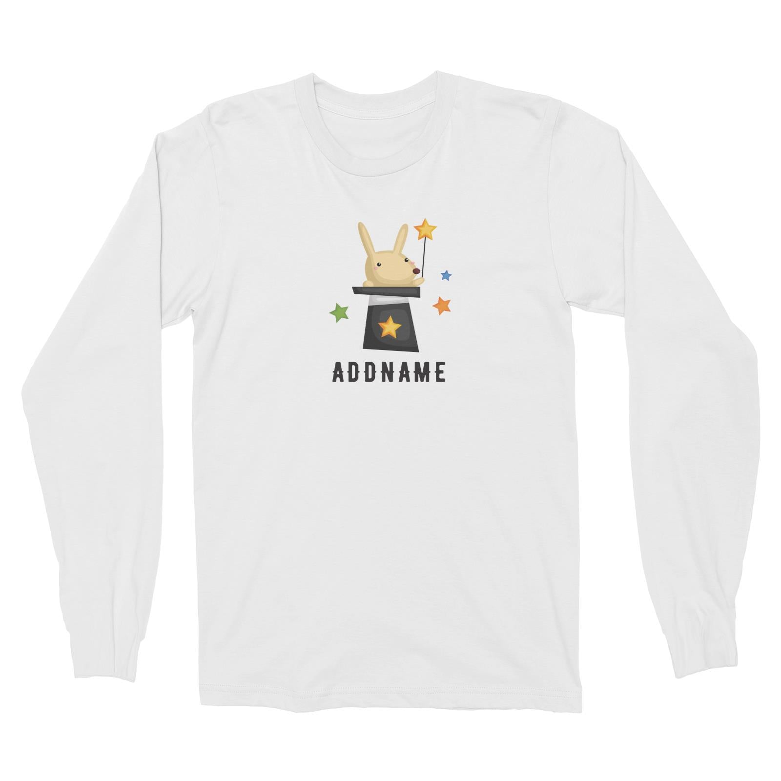 Birthday Circus Magicial Rabbit In Magic Hat Addname Long Sleeve Unisex T-Shirt