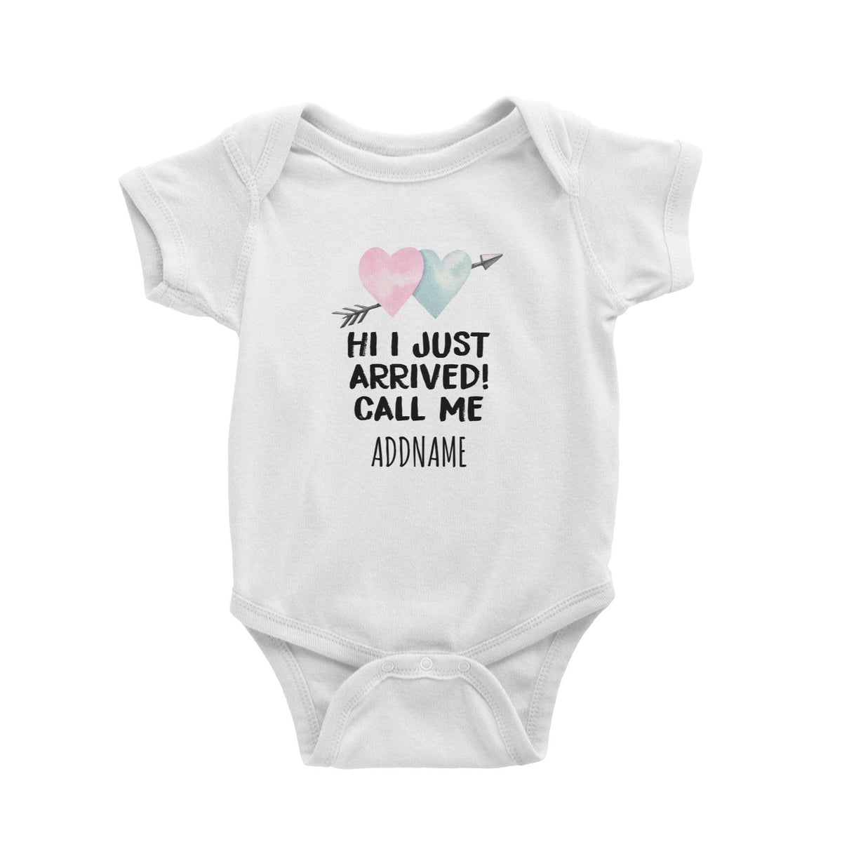 Love Hi I Just Arrived Newborn White White Baby Romper