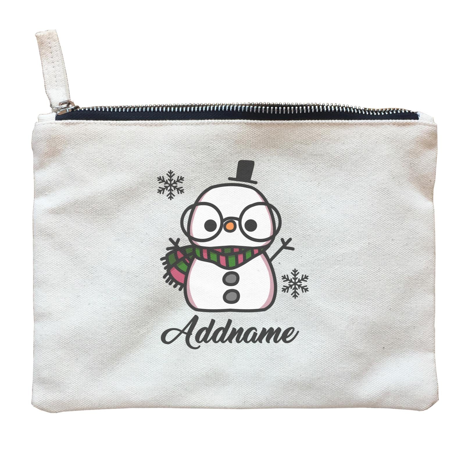 Xmas Papa Snowman Zipper Pouch