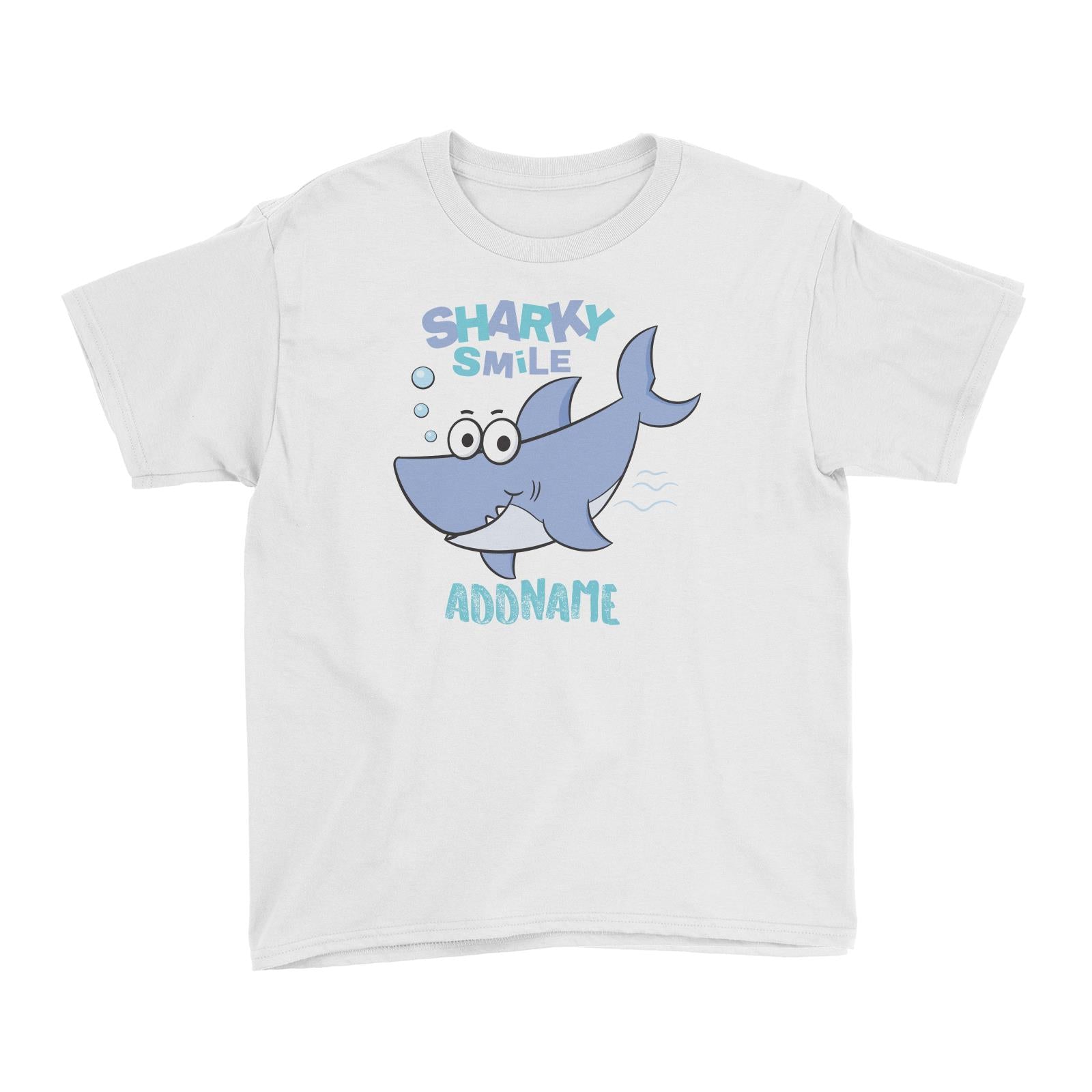 Cool Cute Sea Animals Sharky Smile Addname Kid's T-Shirt