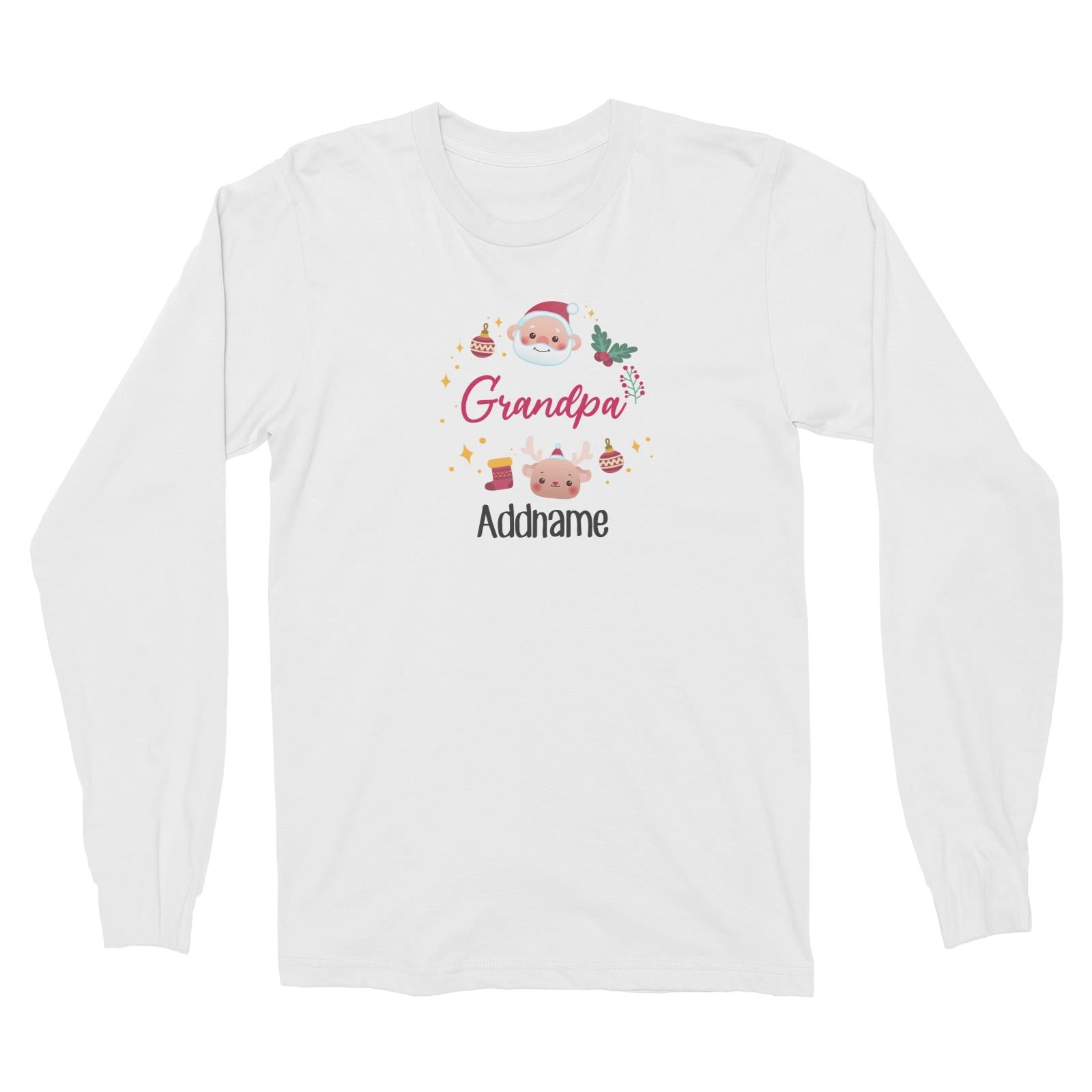 Christmas Cute Wreath Grandpa Long Sleeve Unisex T-Shirt