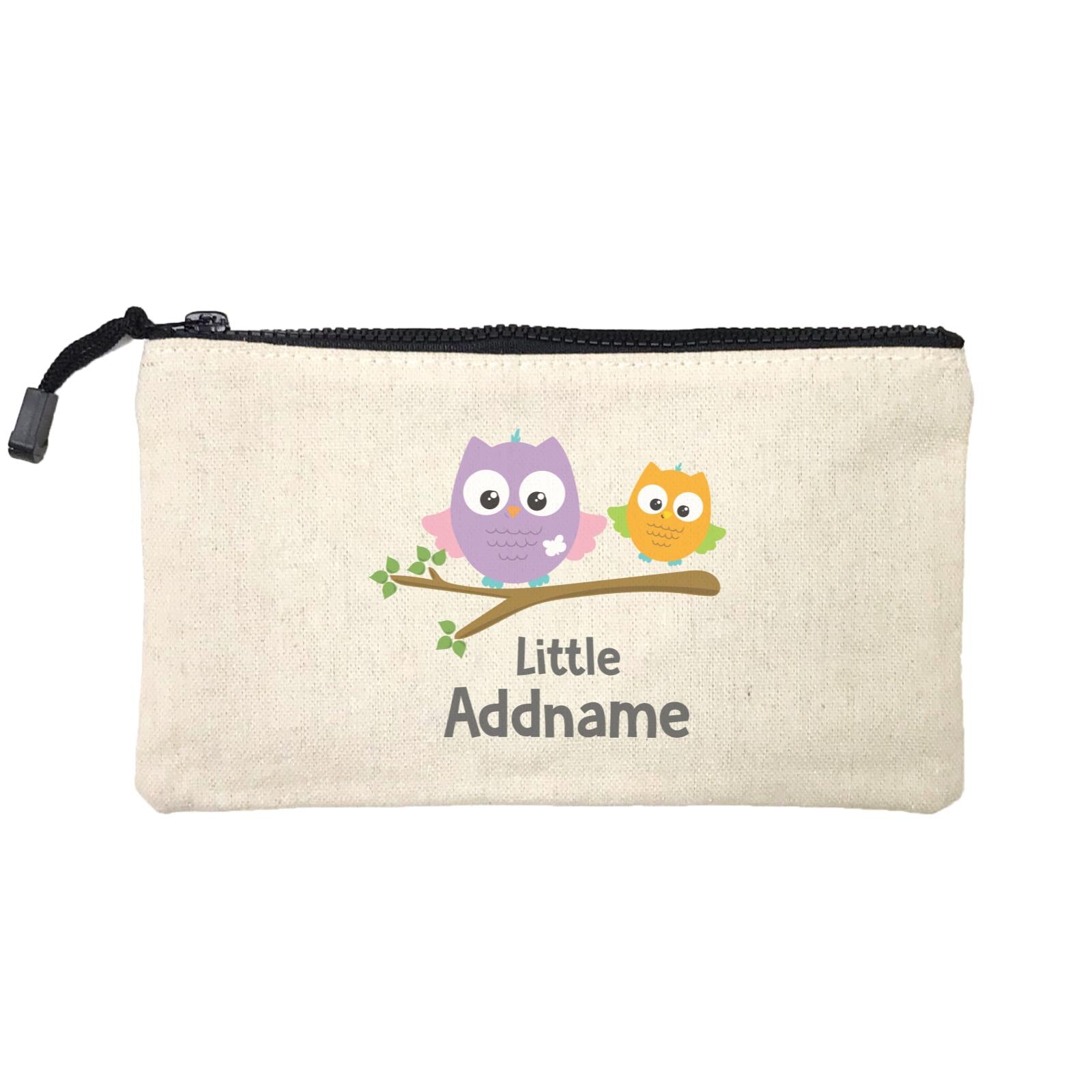 Cute Owls On Branch Little Addname Stationery Pouch
