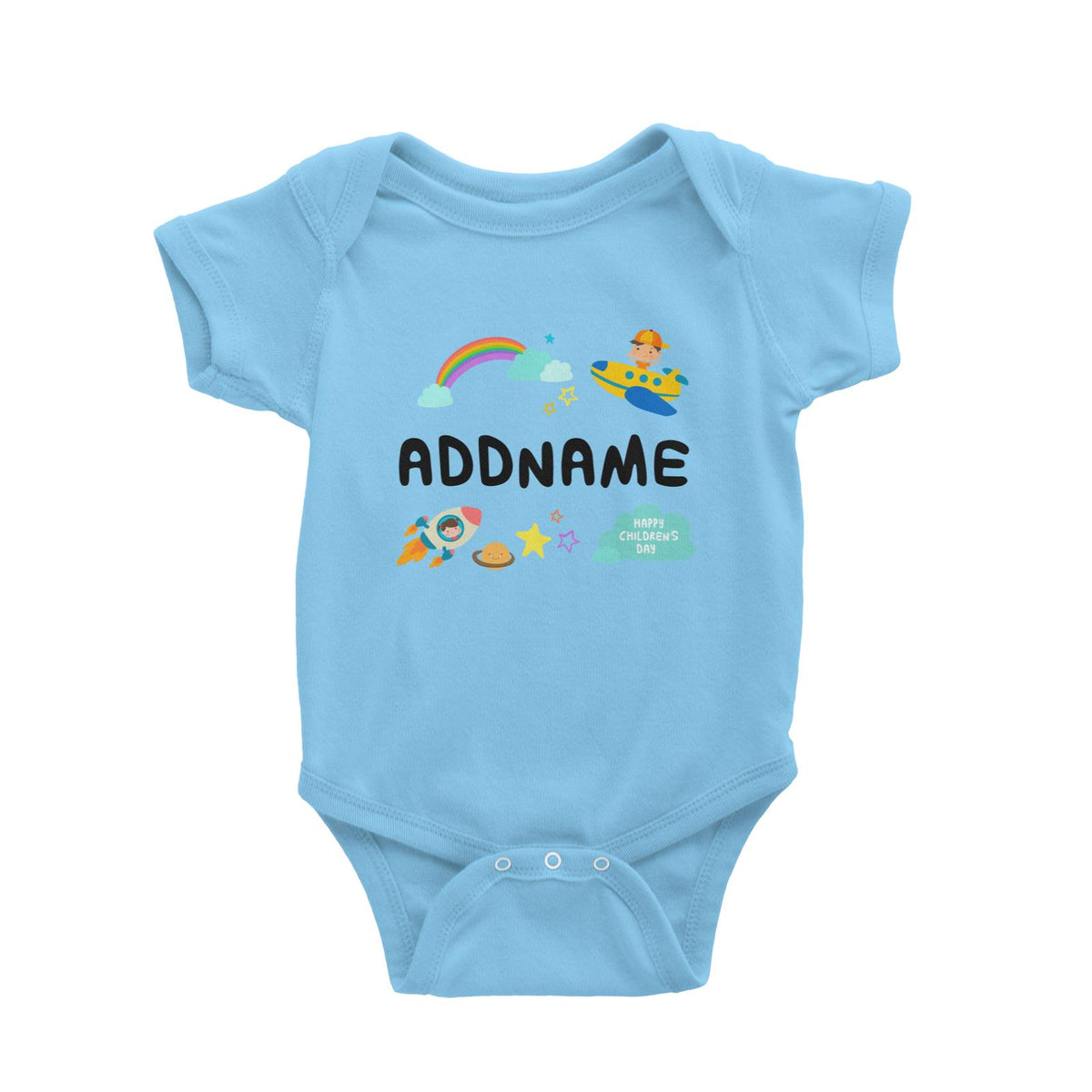 Children's Day Gift Series Adventure Boy Space Rainbow Addname Baby Romper