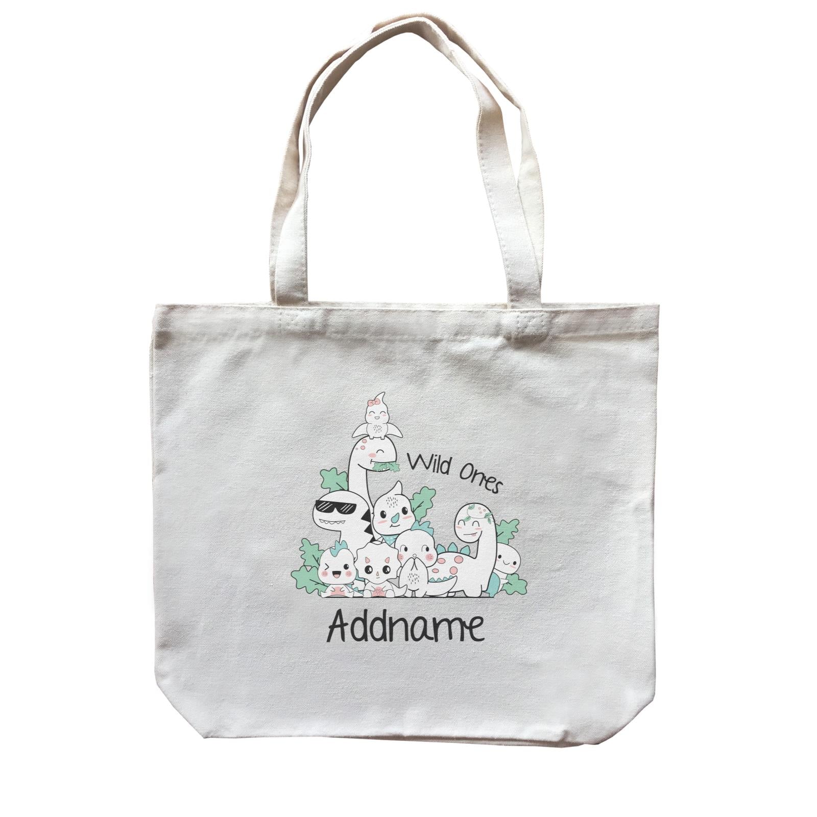 Cute Animals And Friends Series Cute Little Dinosaur Wild Ones Addname Canvas Bag