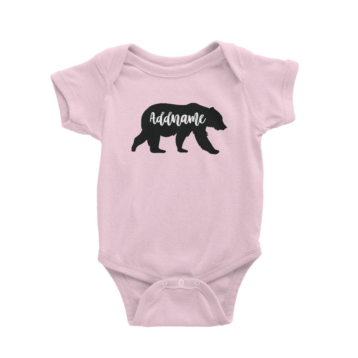 Cute Bear Silhouette Addname Baby Romper