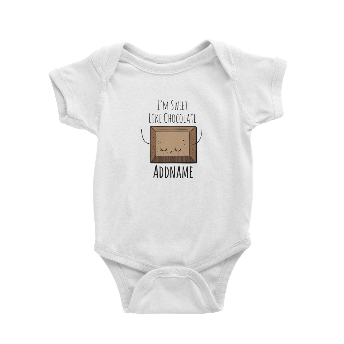 Drawn Sweet Snacks I'm Sweet Like Chocolate Addname Baby Romper