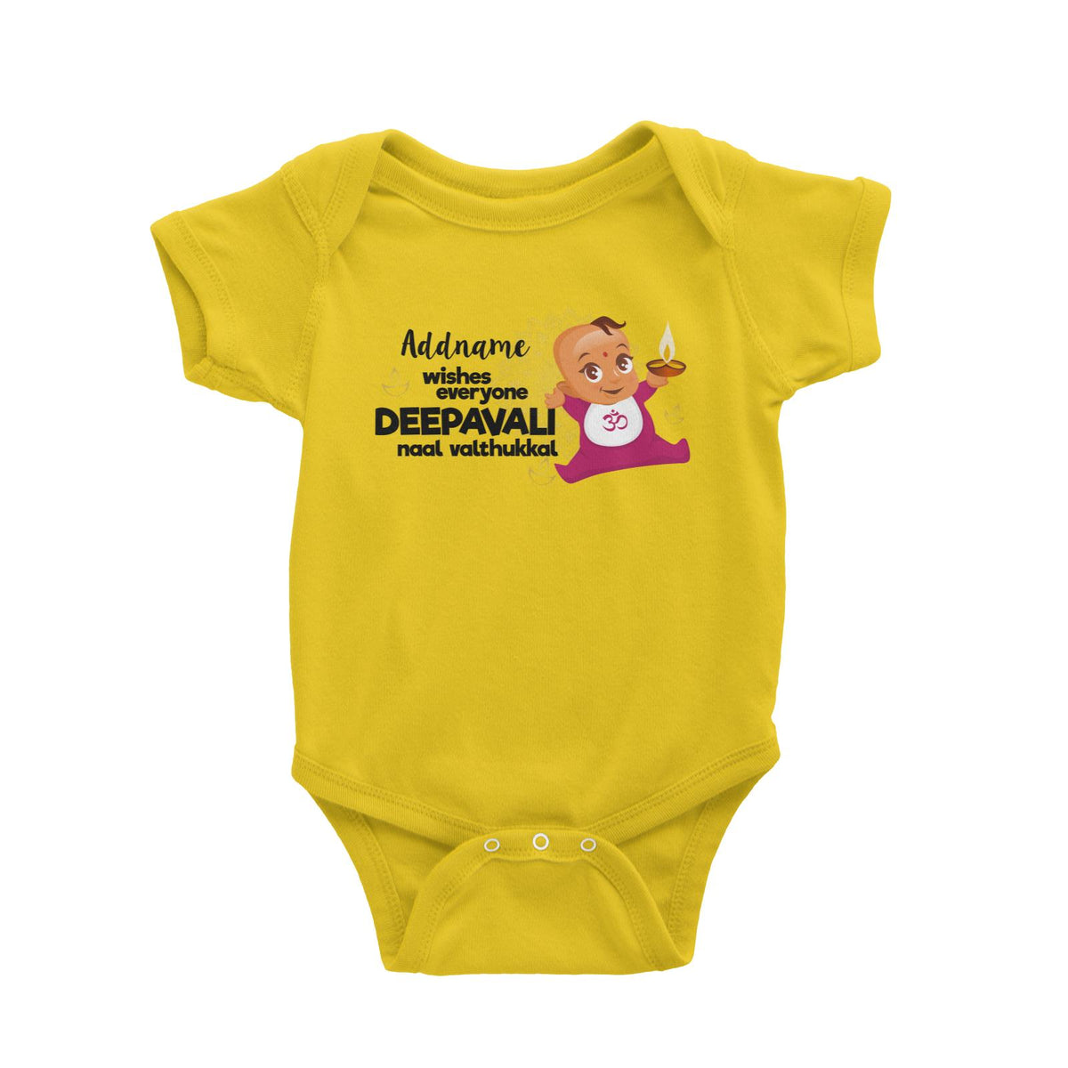 Cute Baby Wishes Everyone Deepavali Addname Baby Romper
