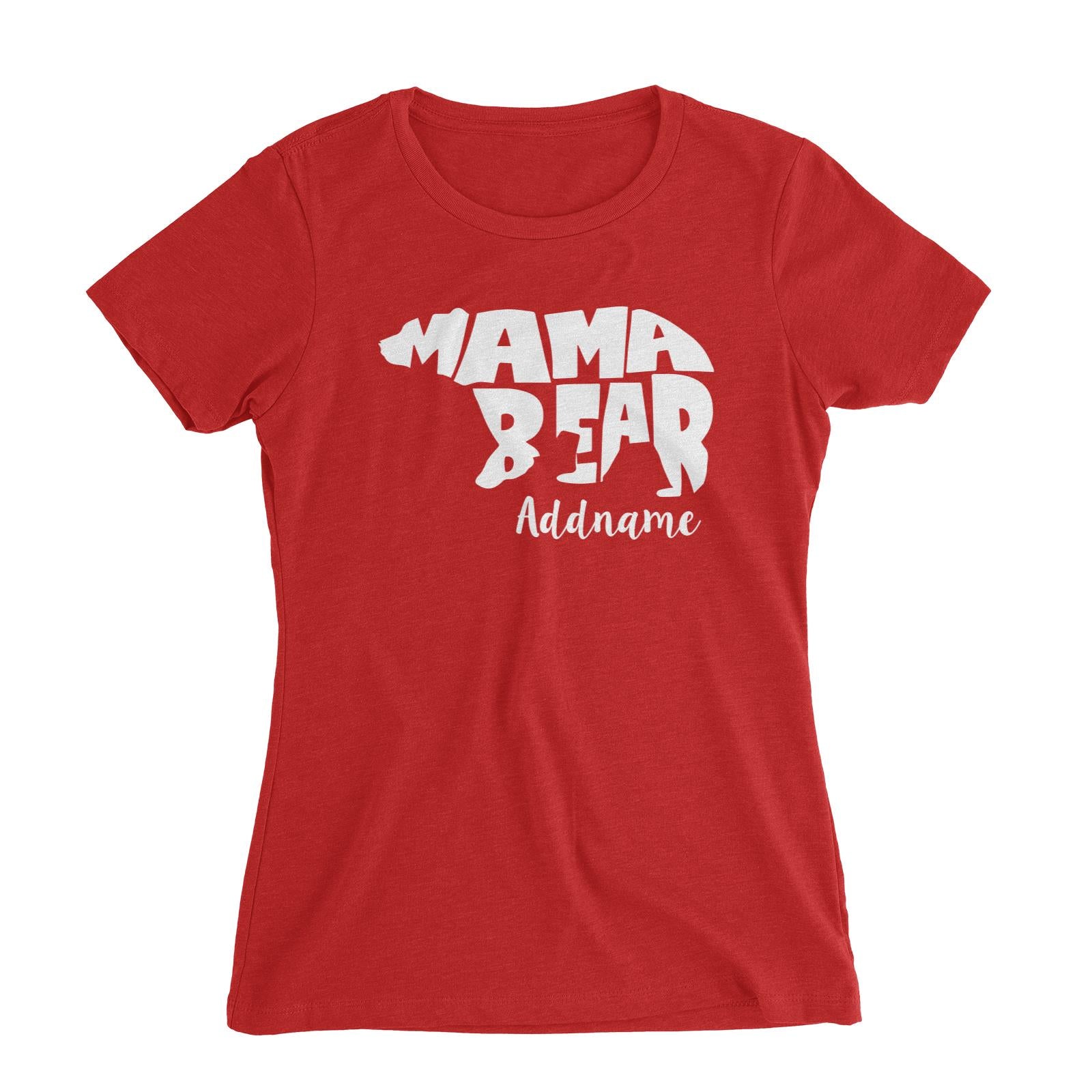 Mama Bear Silhoutte Addname Women's Slim Fit T-Shirt  Matching Family Personalizable Designs