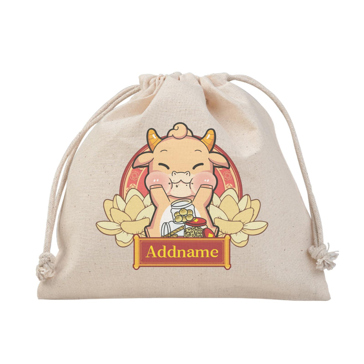 [CNY 2021] Gold Lotus Series Golden Cow with New Year Treats Satchel