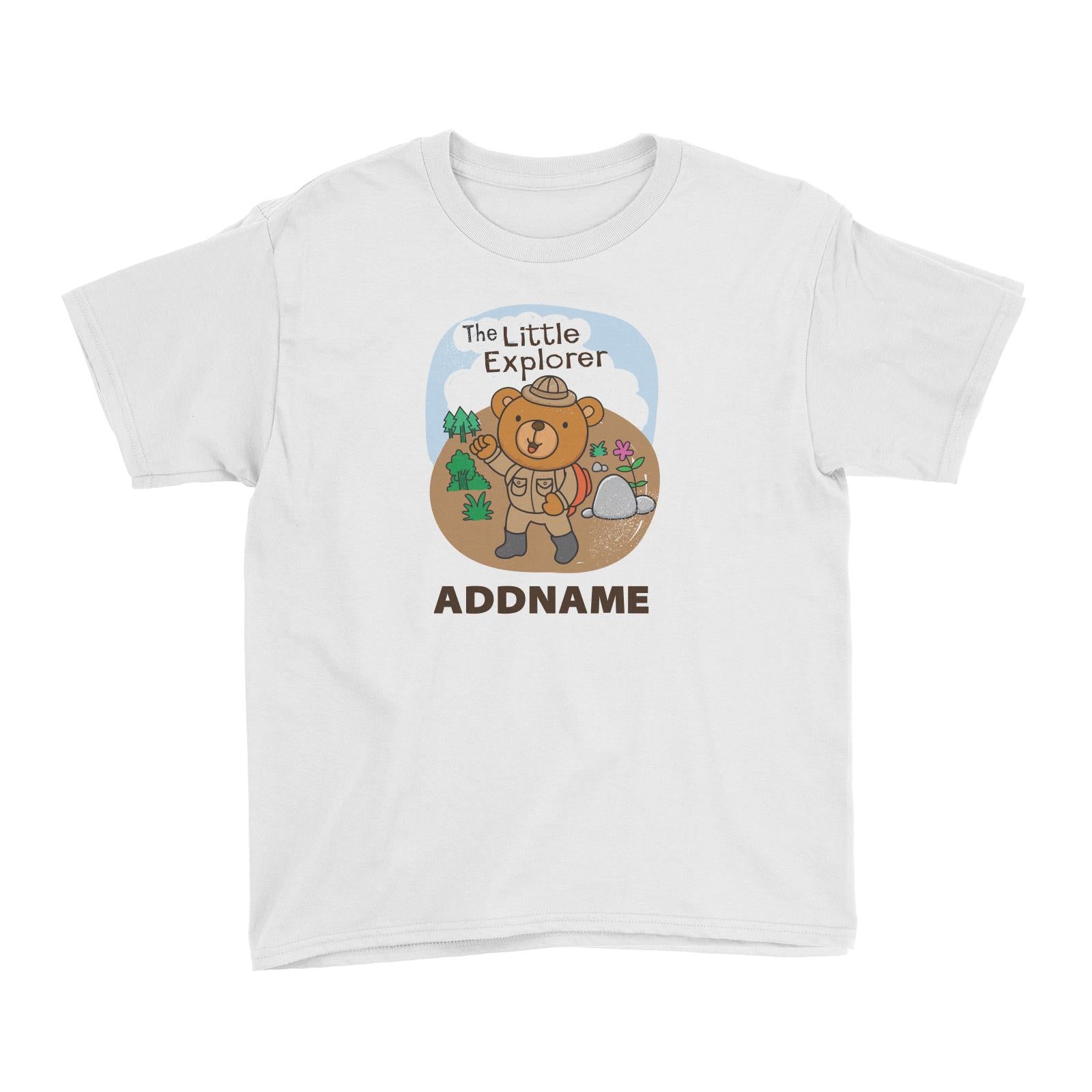 Cool Cute Animals Bear The Little Explorer Addname Kid's T-Shirts