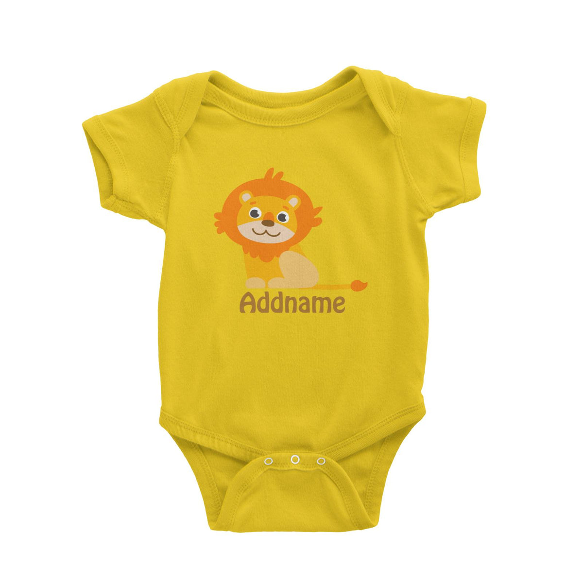 Animal Safari Jungle Lion Addname Baby Romper
