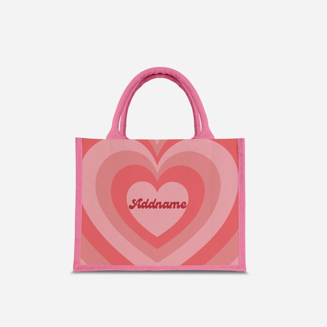Affection Series Half Lining Small Jute Bag - Blossom Light Pink