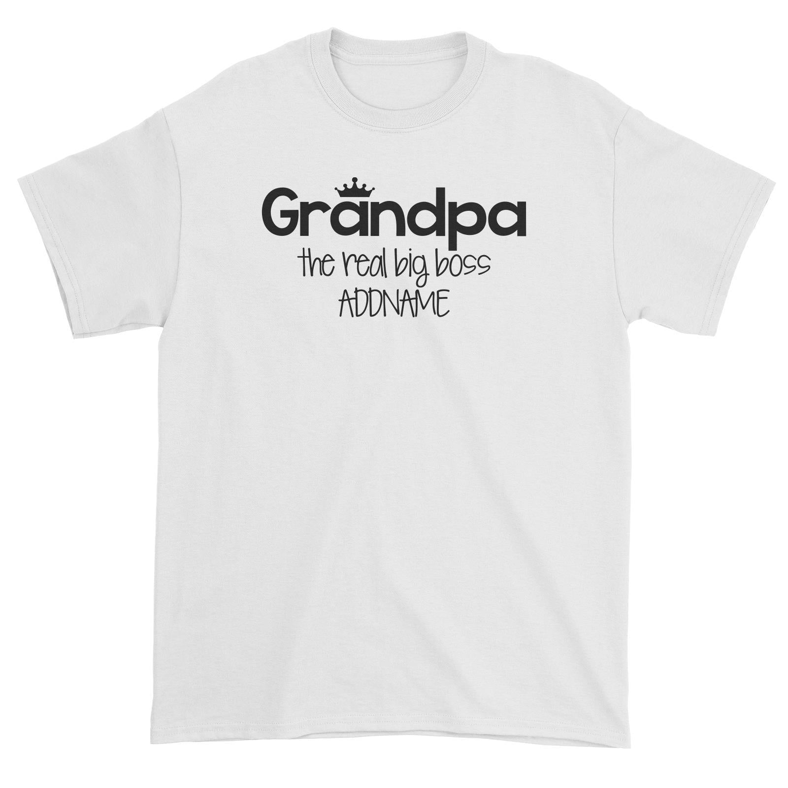 Grandpa with Crown The Real Big Boss Unisex T-Shirt