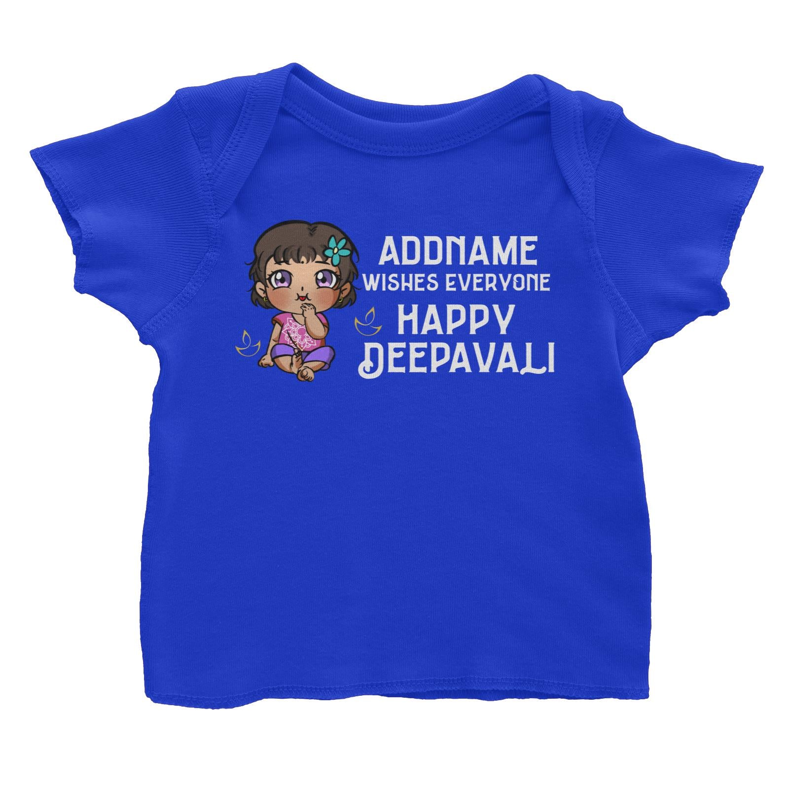 Deepavali Chibi Baby Girl Front Addname Wishes Everyone Deepavali Baby T-Shirt