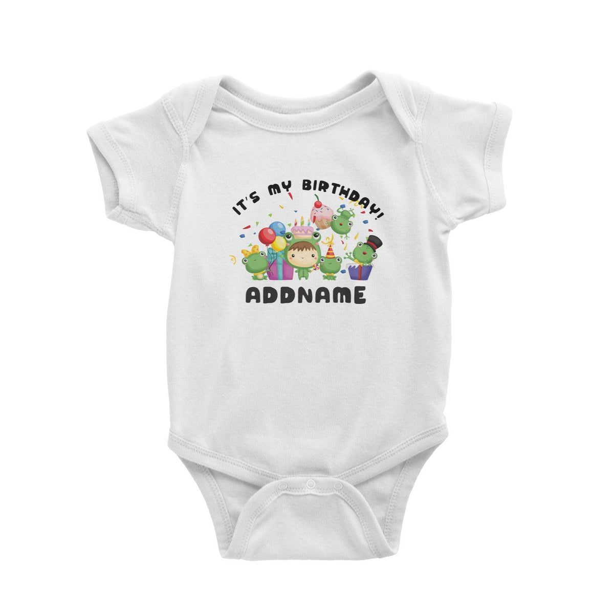 Birthday Frog Happy Frog Group It's My Birthday Addname Baby Romper