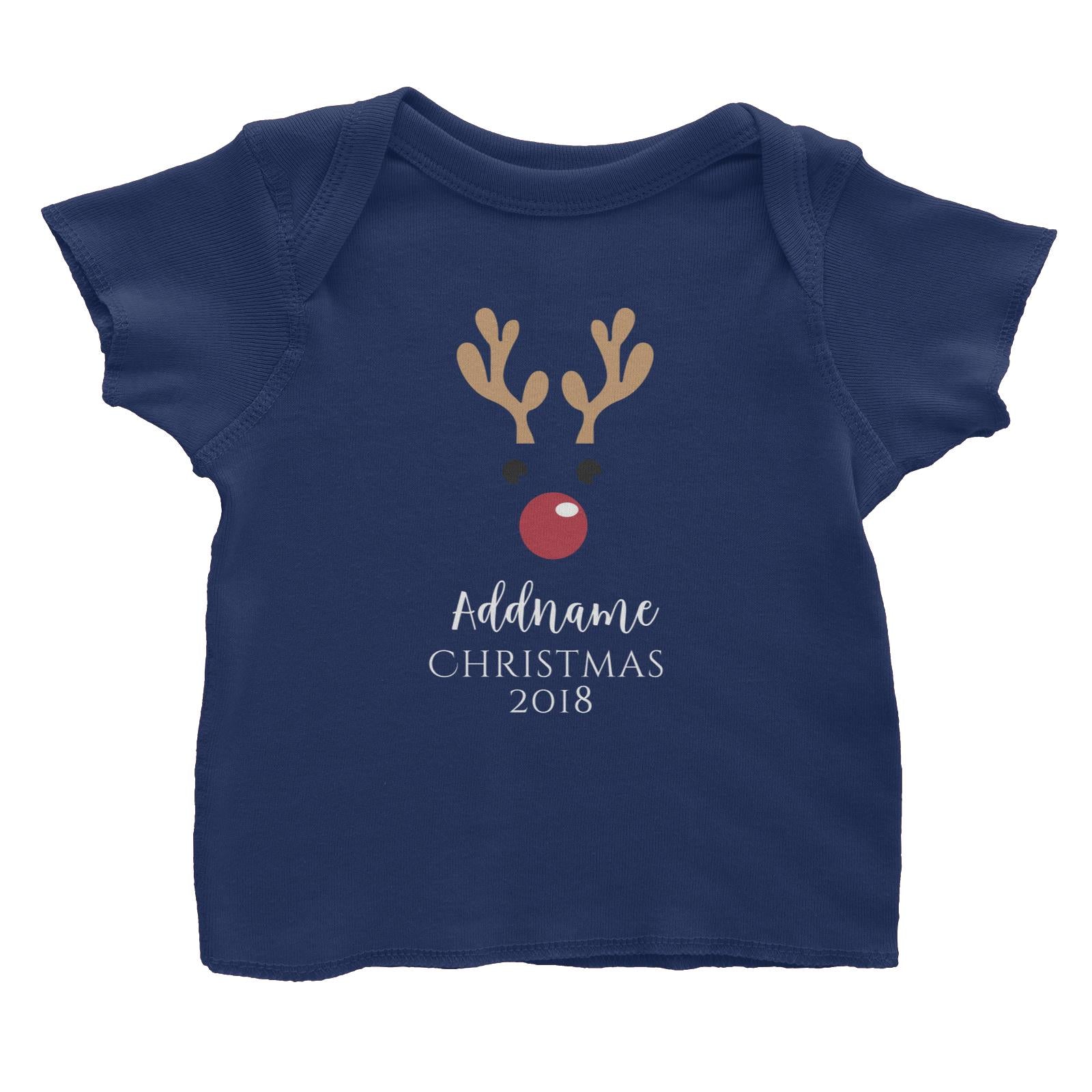 Christmas Cute Reindeer Christmas 2018 Addname Baby T-Shirt