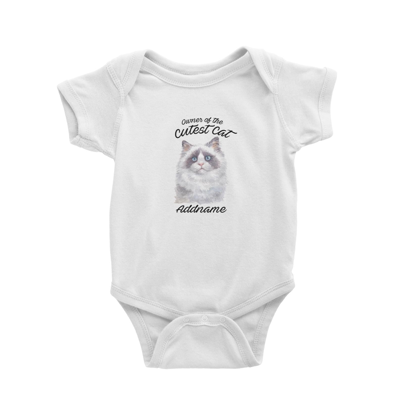 Watercolor Owner Of The Cutest Cat Ragdoll Cat Addname Baby Romper