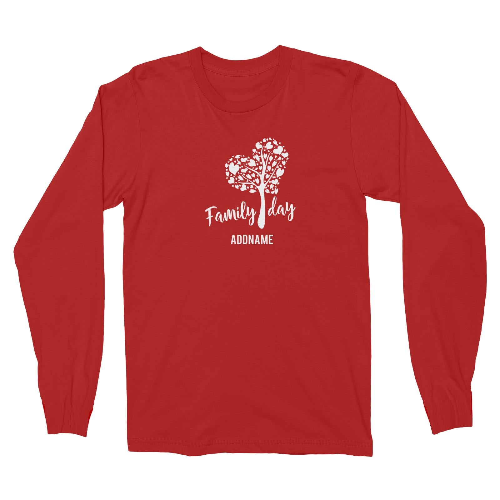 Family Day Love Tree With Love Leaves Family Day Addname Long Sleeve Unisex T-Shirt
