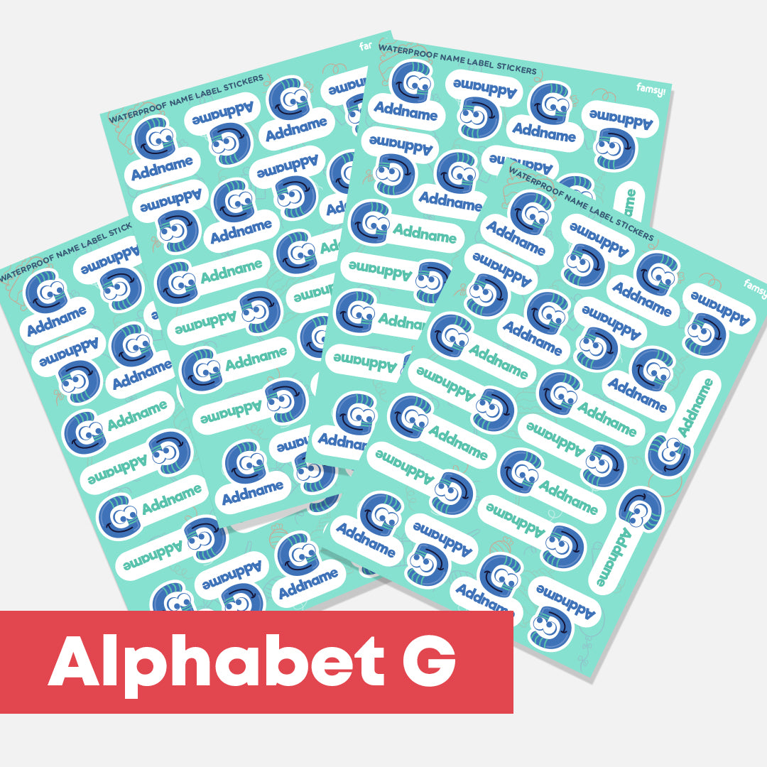 Cute Monster Alphabet Waterproof Name Label Stickers