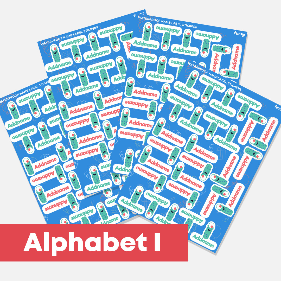 Cute Monster Alphabet Waterproof Name Label Stickers
