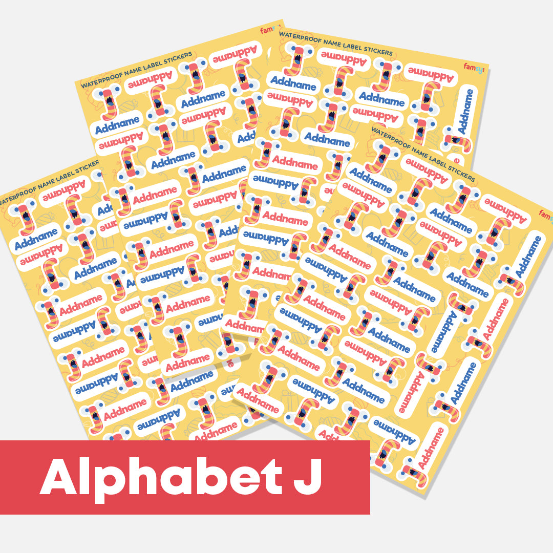 Cute Monster Alphabet Waterproof Name Label Stickers