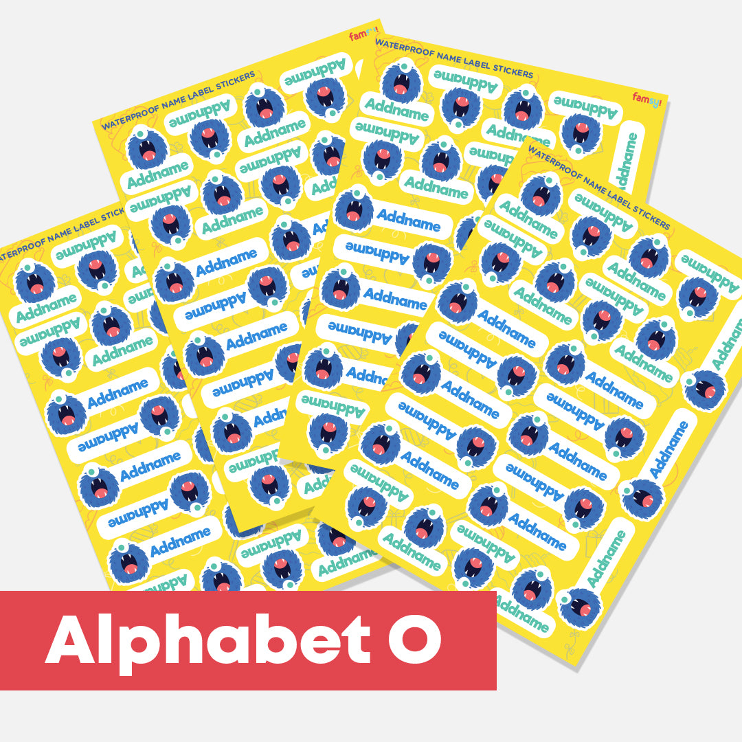Cute Monster Alphabet Waterproof Name Label Stickers