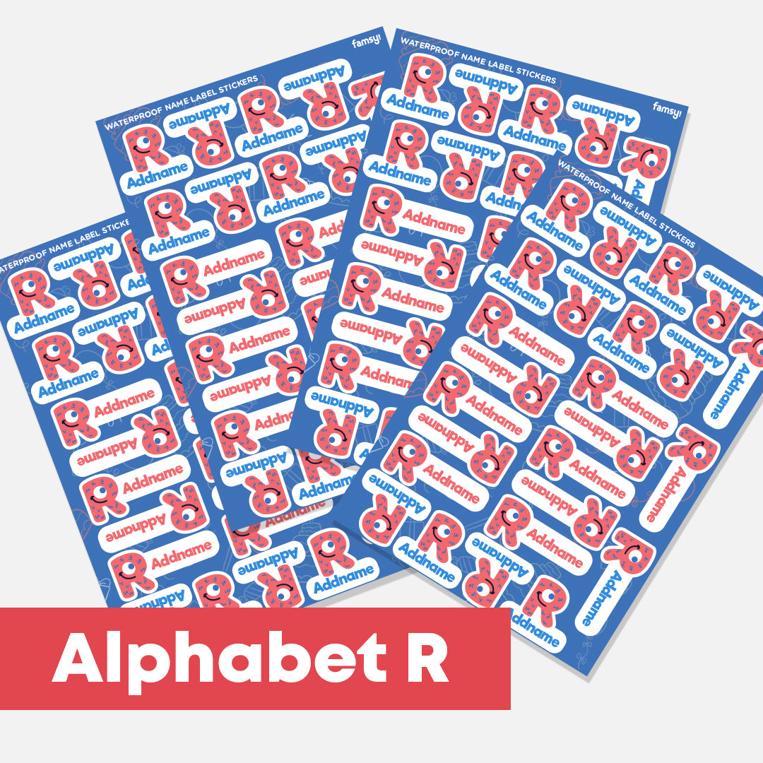 Cute Monster Alphabet Waterproof Name Label Stickers