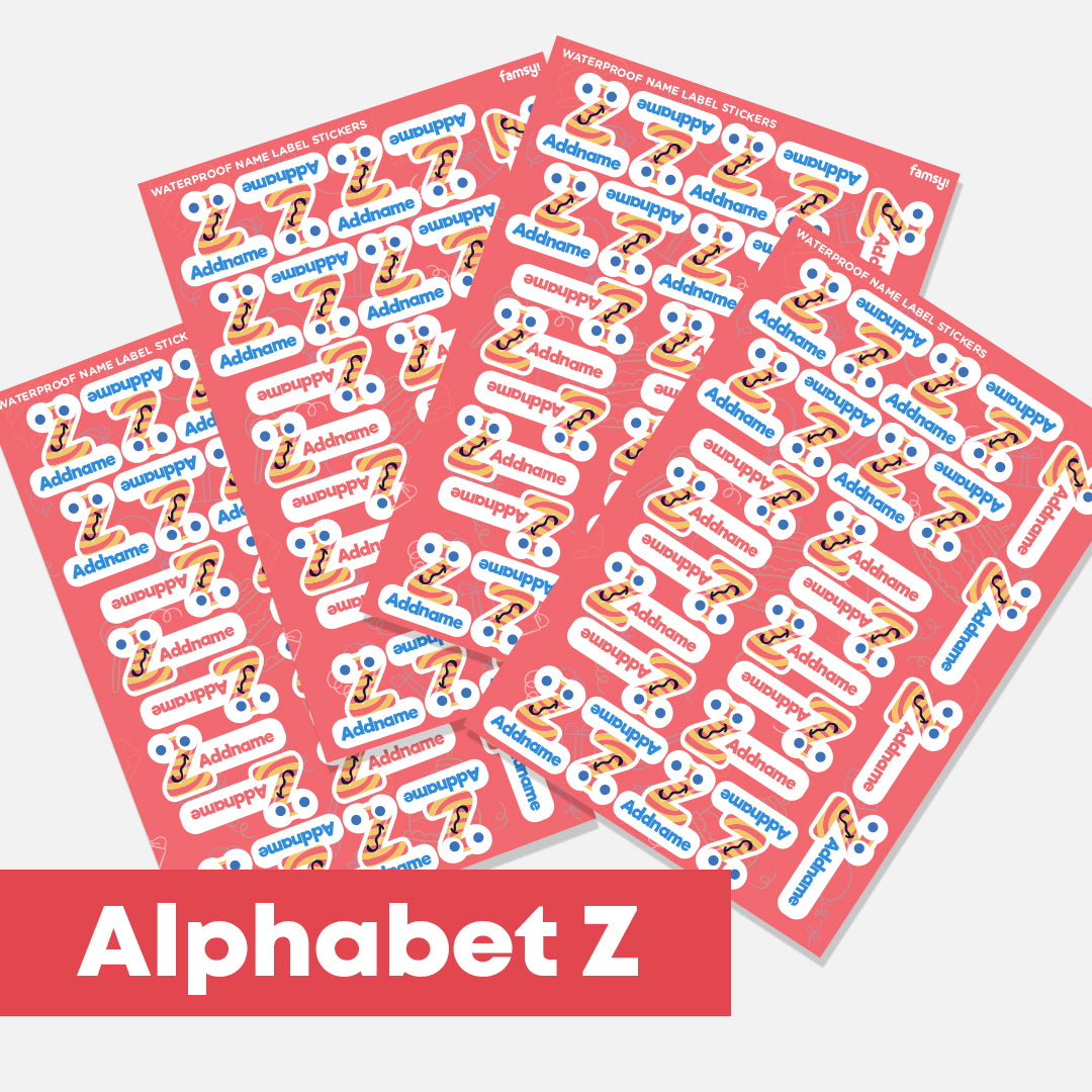 Cute Monster Alphabet Waterproof Name Label Stickers