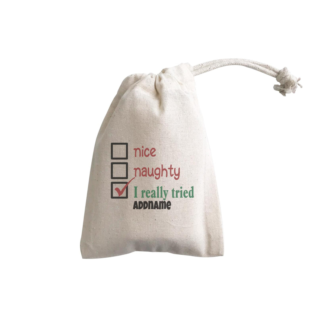 Xmas Nice Naughty I Really Tried GP Gift Pouch