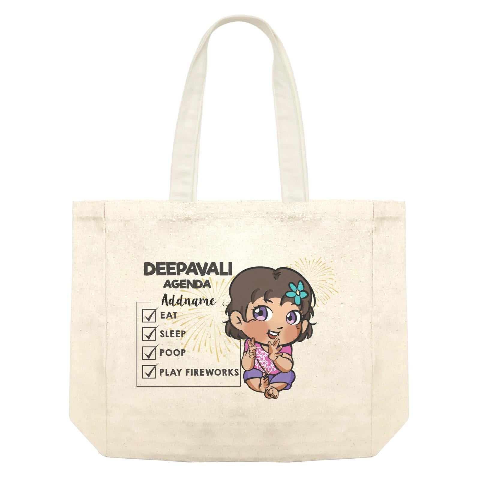 Deepavali Chibi Baby Girl Agenda Addname Shopping Bag