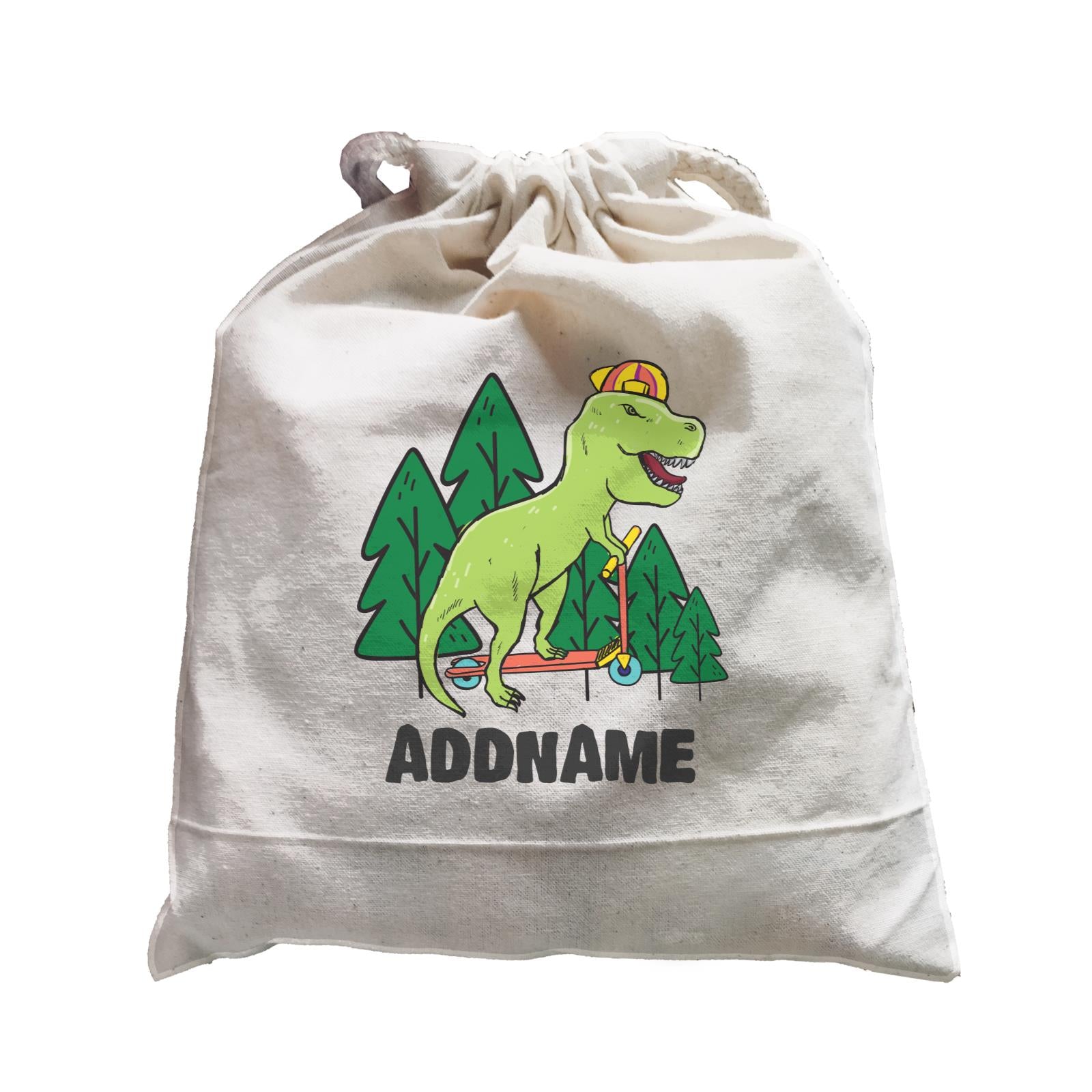 Super Cute Dinosaur Rides Scooter Into Woods Satchel