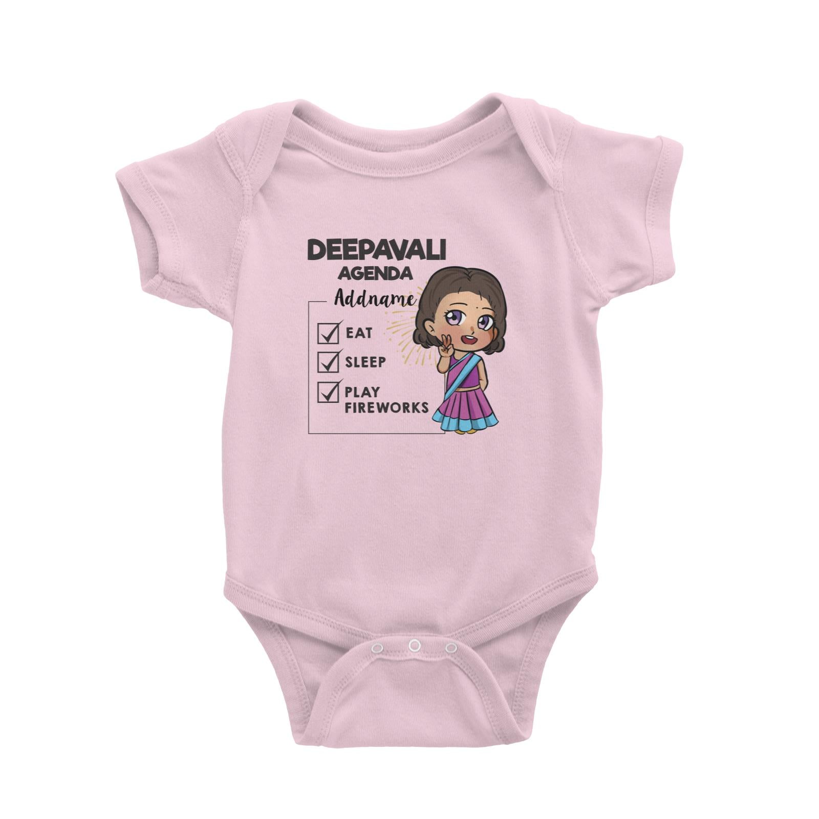 Deepavali Chibi Little Girl Agenda Addname Baby Romper