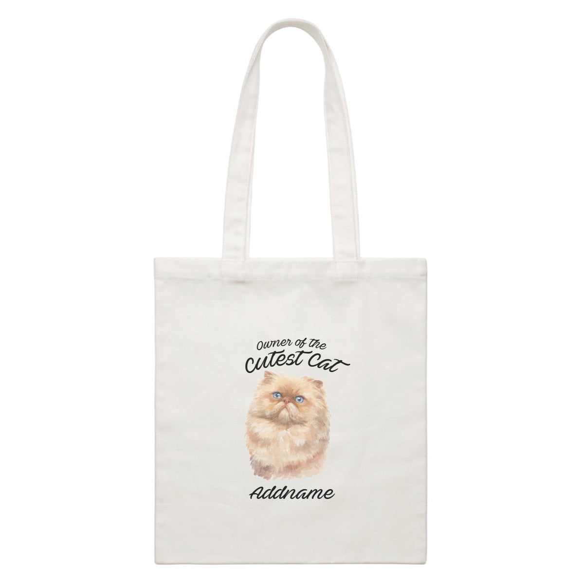 Watercolor Owner Of The Cutest Cat Persian Light Brown Addname White Canvas Bag