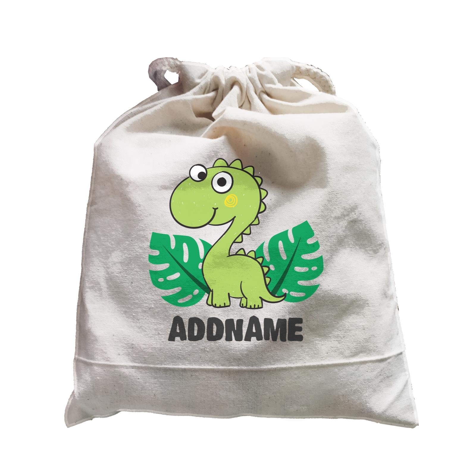 Super Cute Dinosaur With Green Leaves Satchel