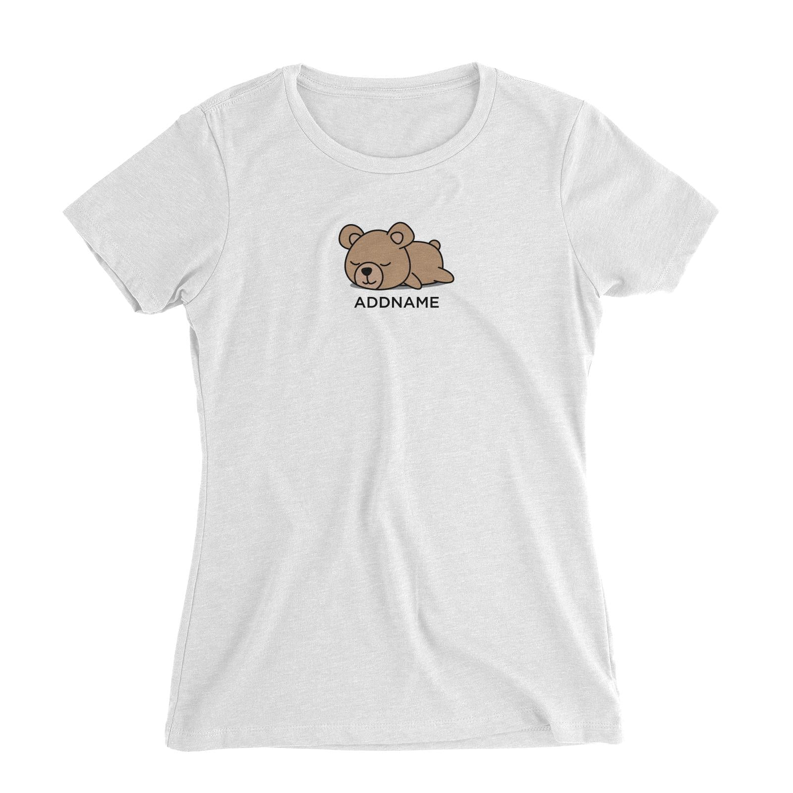 Lazy Bear Addname Women's Slim Fit T-Shirt  (FLASH DEAL)