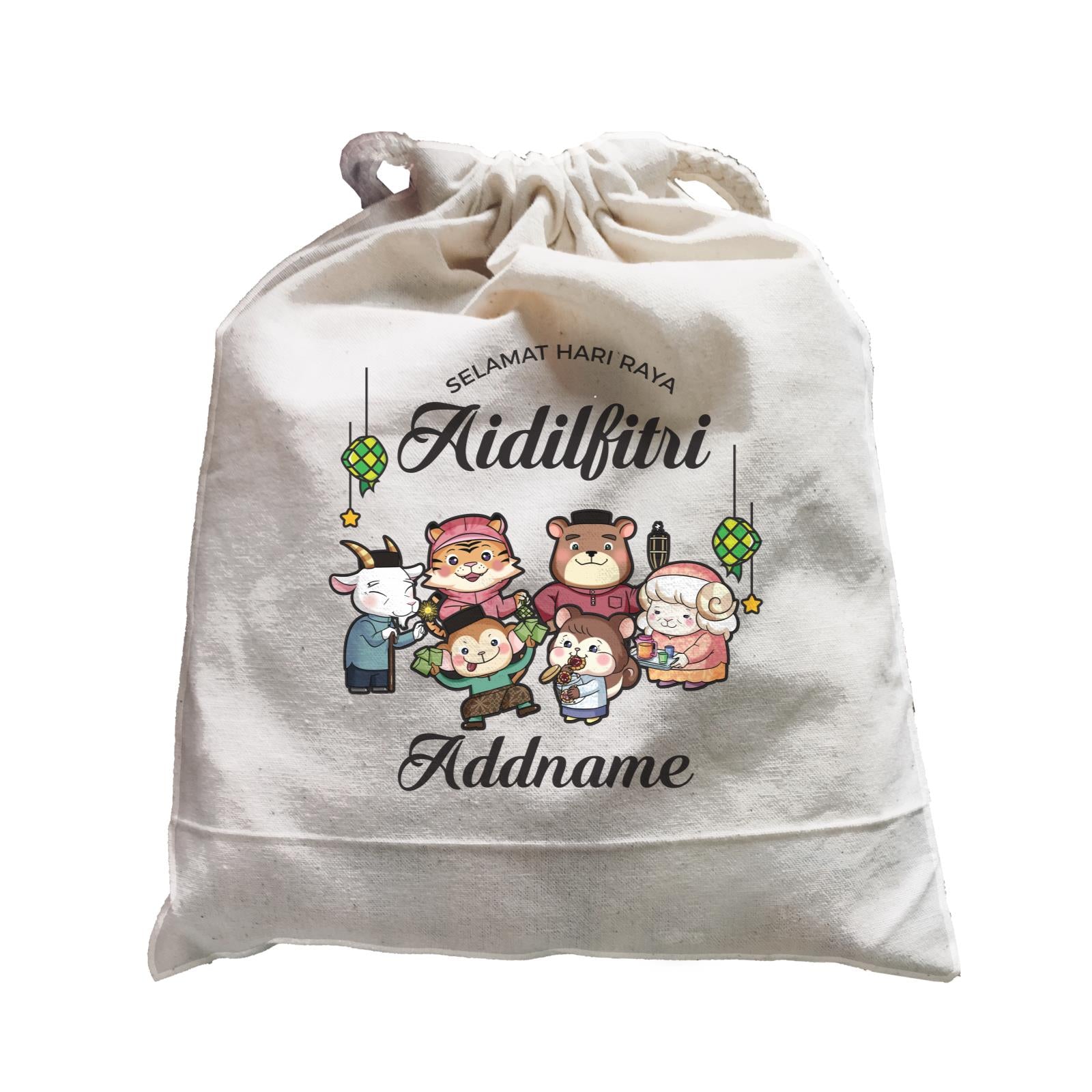 Raya Cute Animals Big Family Wishes Selamat Hari Raya Aidilfitri Satchel