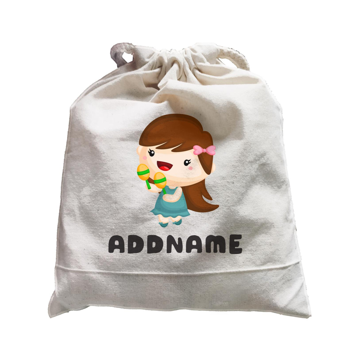 Birthday Music Band Girl Playing Maracas Addname Satchel