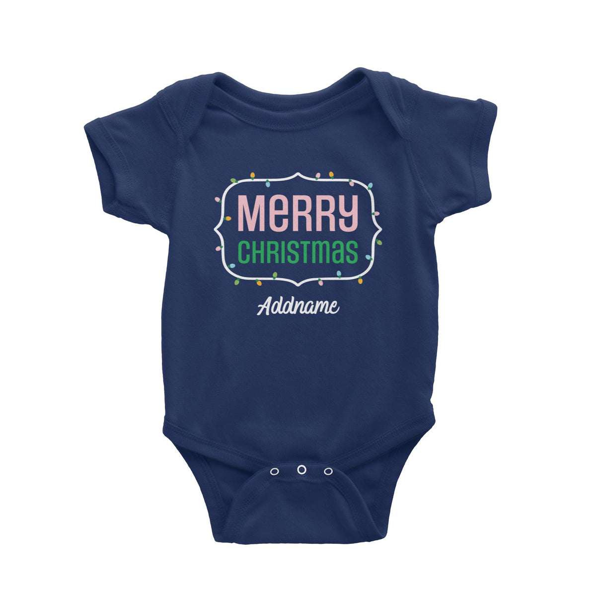 Christmas Series Merry Christmas LED Lights Border Baby Romper
