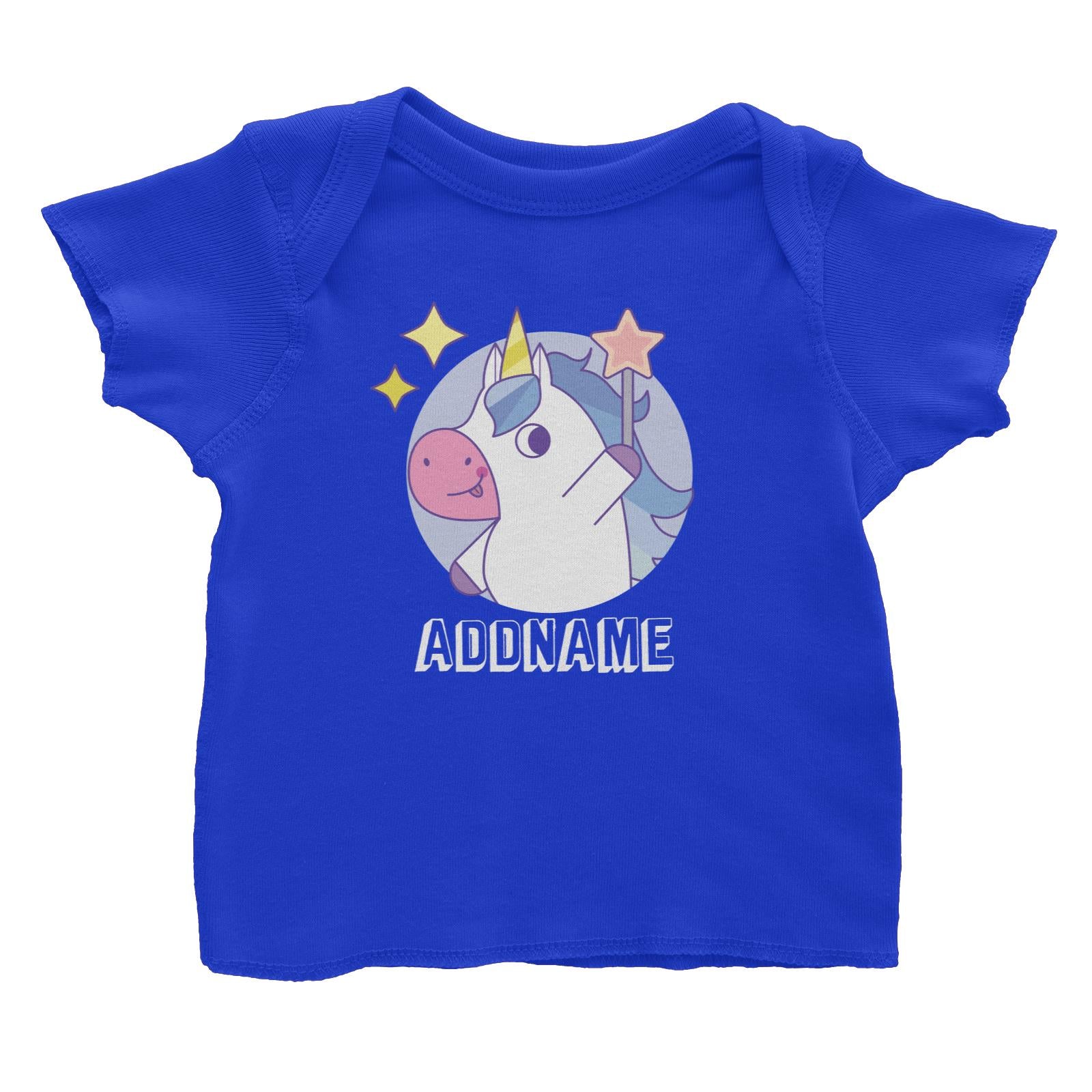 Birthday Unicorn Boy With Magic Wand Addname Baby T-Shirt