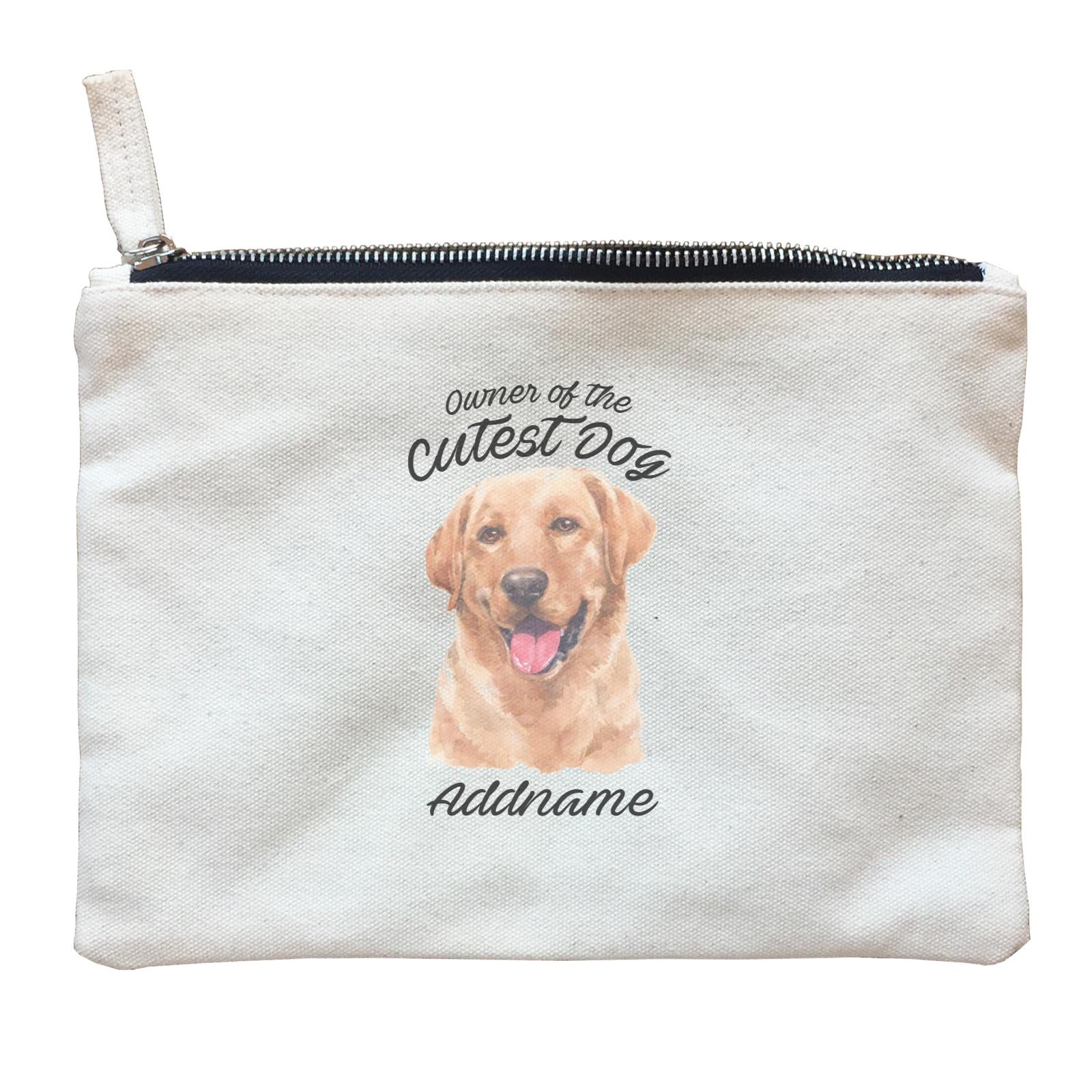 Watercolor Dog Owner Of The Cutest Dog Labrador Brown Addname Zipper Pouch