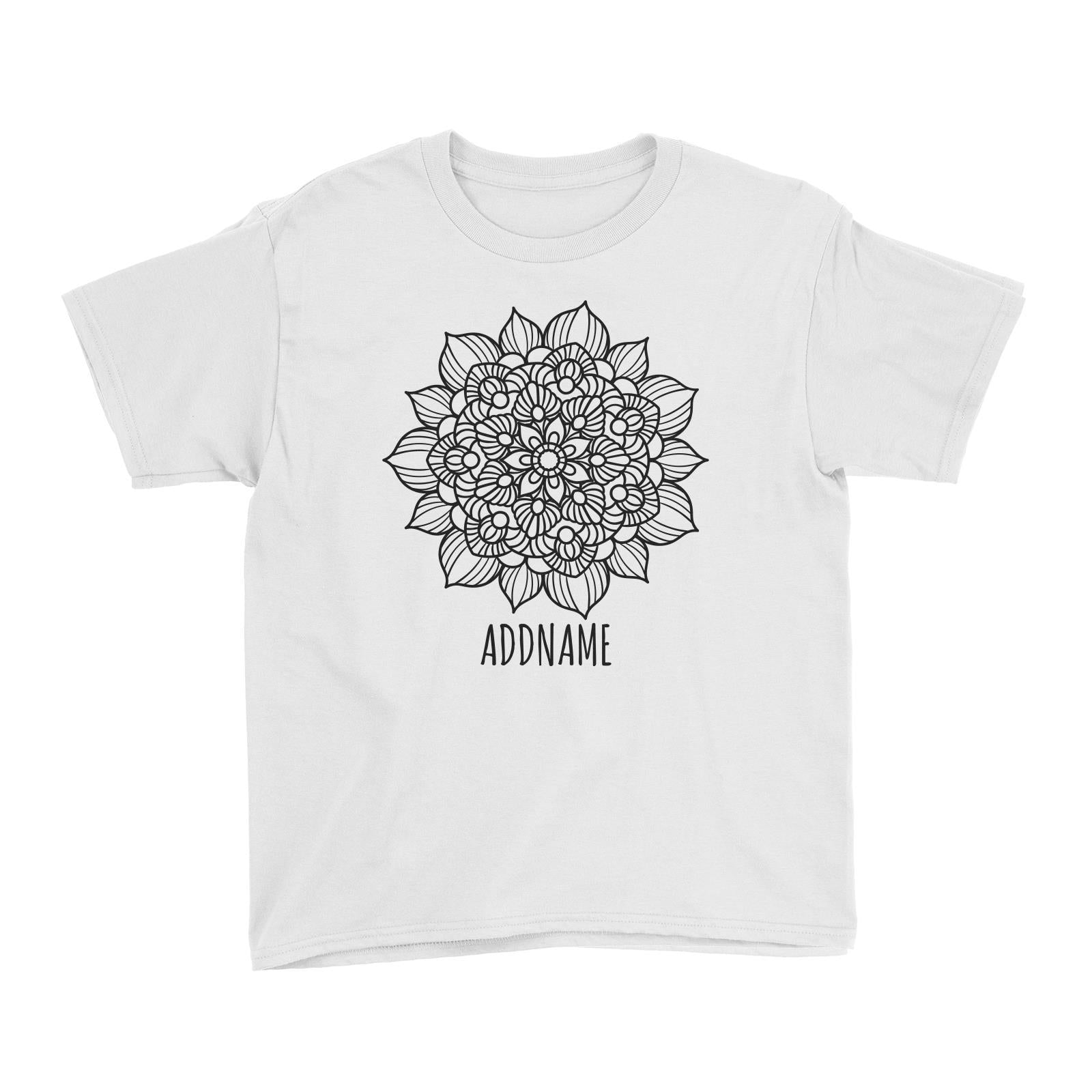 Monochrome Mandala 2 Addname Kid's T-Shirt