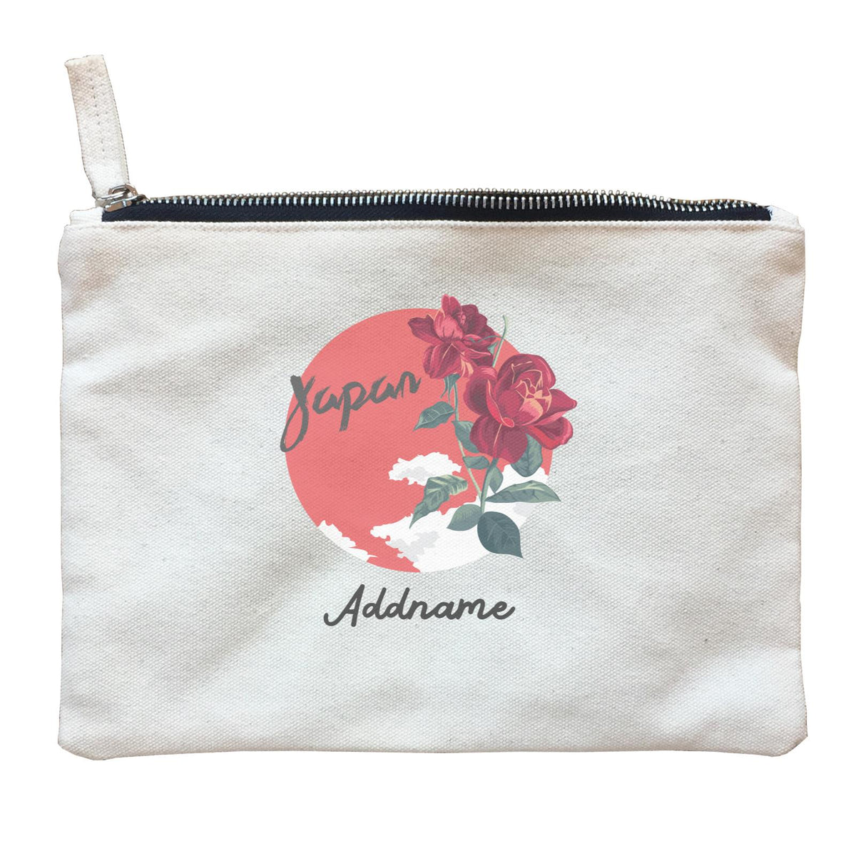 Artistic City Japan Red Roses with Addname Zipper Pouch