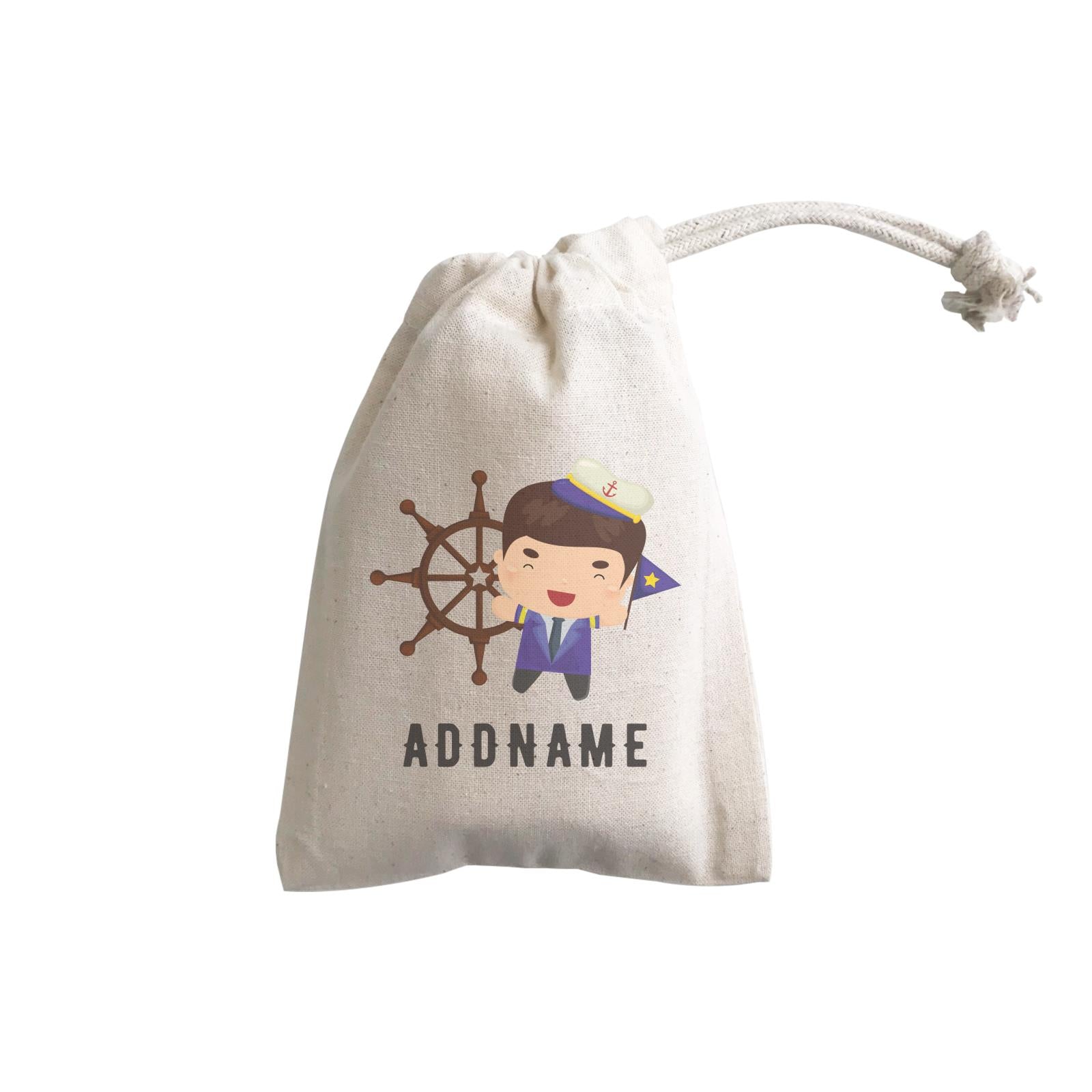 Birthday Sailor Boy Ship With Wheel Addname GP Gift Pouch